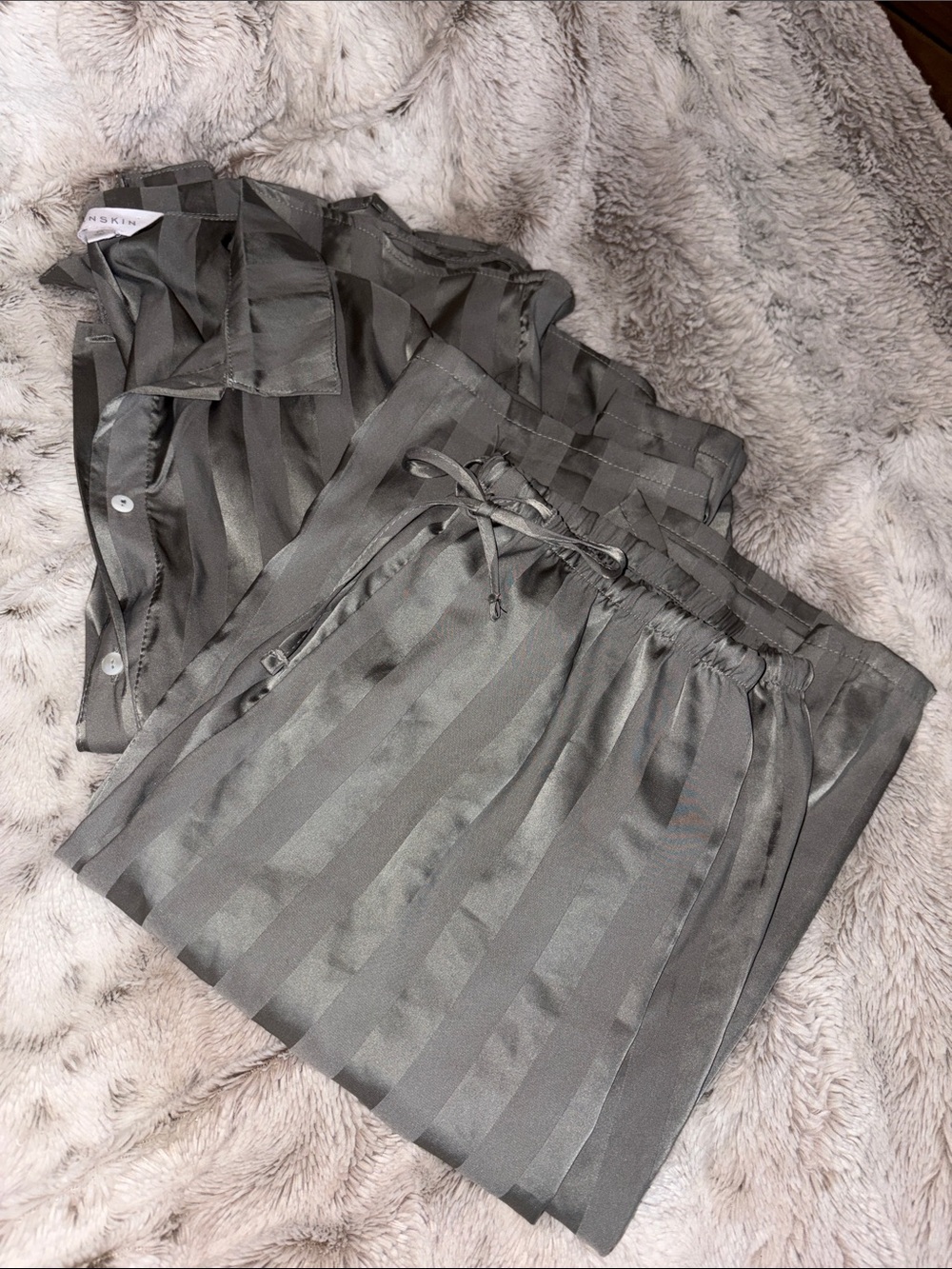 Women's Satin Striped Pajama Set